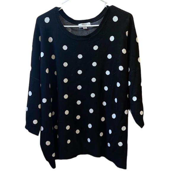 VICTOR GLEMAUD Knit Black/White Polka Dots SS Sweater Size 1X New Never … - Picture 7 of 7